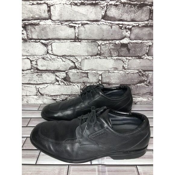 Rockport Adiprene Black Leather Oxfords Lace Up Casual Shoes Men’s Sz 11 US/45EU - Picture 5 of 16